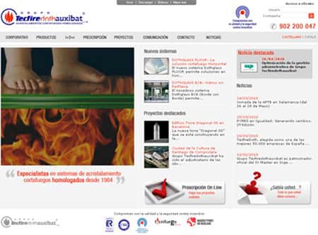 Desarrollo de la página web del lider en sistemas de acristalamientos cortafuegos: Tecfiredothauxibat