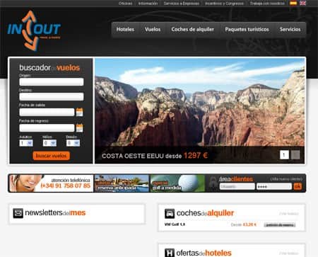 In Out Travel: Agencia de viajes con aplicación de reservas de aviones, hoteles, coches…