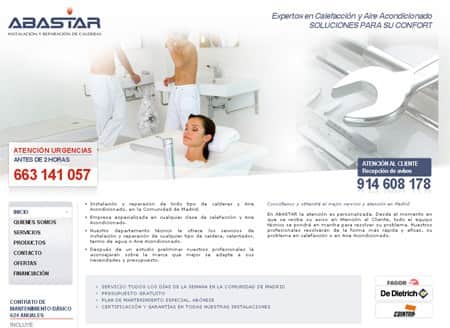 Desarrollo web: Abastar Calderas