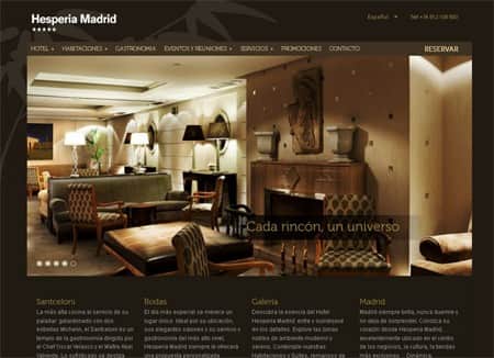 Hotel Hesperia Madrid: página web de lujo para un hotel de lujo