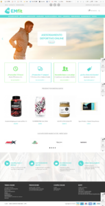 Diseño tienda online nutrición deportiva